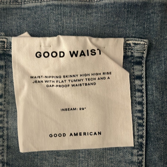 NWT Good American “Good Waist” distressed denim - Picture 4 of 6